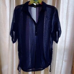 Sheer Checkered Blouse
